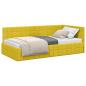 Preview: Eckbettgestell Gelb 90 x 190 cm Samt