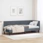 Preview: ARDEBO.de - Eckbettgestell mit Kopfteil Dunkelgrau 80 cm x 200 cm Samt