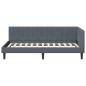 Preview: Eckbettgestell mit Kopfteil Dunkelgrau 90 cm x 190 cm Samt