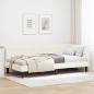 Preview: ARDEBO.de - Eckbettgestell mit Kopfteil Creme 90 cm x 190 cm Samt