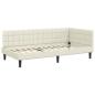 Preview: Eckbettgestell mit Kopfteil Creme 90 cm x 190 cm Samt