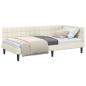 Preview: Eckbettgestell mit Kopfteil Creme 100 cm x 200 cm Samt