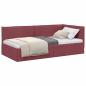 Preview: Eckbettgestell mit Kopfteil Weinrot 90 x 190 cm Stoff