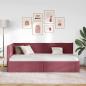 Preview: Eckbettgestell mit Kopfteil Weinrot 90 x 190 cm Stoff