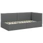 Preview: Eckbettgestell mit Kopfteil Dunkelgrau 100 x 200 cm Stoff