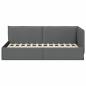 Preview: Eckbettgestell mit Kopfteil Dunkelgrau 100 x 200 cm Stoff