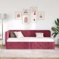 Preview: Eckbettgestell Weinrot 80 x 200 cm Samt