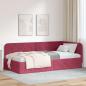 Preview: ARDEBO.de - Eckbettgestell Weinrot 90 x 190 cm Samt