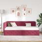 Preview: Eckbettgestell Weinrot 90 x 190 cm Samt