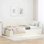 Preview: ARDEBO.de - Eckbettgestell Creme 90 x 190 cm Samt