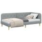 Preview: Eckbettgestell Hellgrau 90 x 190 cm Stoff