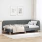 Preview: ARDEBO.de - Eckbettgestell Dunkelgrau 90 x 200 cm Stoff