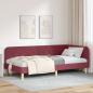 Preview: ARDEBO.de - Eckbettgestell Weinrot 100 x 200 cm Stoff