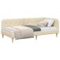 Preview: Eckbettgestell Creme 100 x 200 cm Stoff