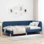 Preview: ARDEBO.de - Eckbettgestell Blau 100 x 200 cm Stoff