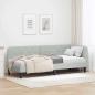 Preview: ARDEBO.de - Eckbettgestell Hellgrau 80 x 200 cm Samt