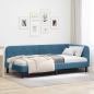 Preview: ARDEBO.de - Eckbettgestell Blau 100 x 200 cm Samt