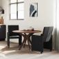 Preview: Esszimmerstühle mit Rollen 2 Stk. Stoff Schwarz 58 x 65 x 94 cm