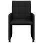 Preview: Esszimmerstühle mit Rollen 2 Stk. Stoff Schwarz 58 x 65 x 94 cm