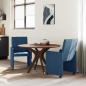 Preview: Esszimmerstühle mit Rollen 2 Stk. Stoff Blau 58 x 65 x 94 cm