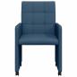 Preview: Esszimmerstühle mit Rollen 2 Stk. Stoff Blau 58 x 65 x 94 cm