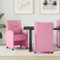 Preview: ARDEBO.de - Esszimmerstühle mit Rollen 2 stk. Stoff Rosa 57 x 67 x 95 cm