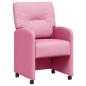 Preview: Esszimmerstühle mit Rollen 2 stk. Stoff Rosa 57 x 67 x 95 cm
