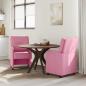 Preview: Esszimmerstühle mit Rollen 2 stk. Stoff Rosa 57 x 67 x 95 cm