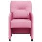 Preview: Esszimmerstühle mit Rollen 2 stk. Stoff Rosa 57 x 67 x 95 cm
