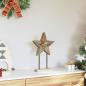 Preview: Weihnachtsstern Braun 31 x 15 x 46 cm Massivholz Teak
