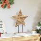 Preview: Weihnachtsstern Braun 43,5 x 13,5 x 59 cm Massivholz Teak