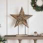 Preview: ARDEBO.de - Weihnachtsstern LEDs Braun 59,5 x 18 x 74 cm Massivholz Teak