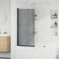 Preview: ARDEBO.de - Bad-Duschschirm Schwarz 68 x 130 cm Gehärtetes Glas