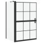 Preview: Bad-Duschschirm Schwarz und Transparent 80 x 68 x 128 cm