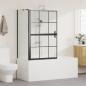 Preview: Bad-Duschschirm Schwarz und Transparent 80 x 68 x 128 cm