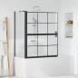 Preview: ARDEBO.de - Bad-Duschschirm Schwarz und Transparent 100 x 68 x 128 cm