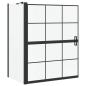 Preview: Bad-Duschschirm Schwarz und Transparent 100 x 68 x 128 cm
