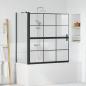 Preview: ARDEBO.de - Bad-Duschschirm Schwarz und Transparent 116 x 68 x 128 cm