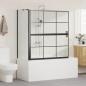 Preview: Bad-Duschschirm Schwarz und Transparent 116 x 68 x 128 cm