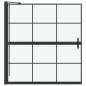 Preview: Bad-Duschschirm Schwarz und Transparent 116 x 68 x 128 cm