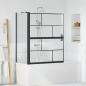 Preview: ARDEBO.de - Bad-Duschschirm Schwarz und Transparent 100 x 68 x 128 cm