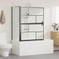 Preview: Bad-Duschschirm Schwarz und Transparent 100 x 68 x 128 cm