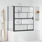 Preview: ARDEBO.de - Bad-Duschschirm Schwarz und Transparent 116 x 68 x 128 cm