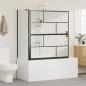 Preview: Bad-Duschschirm Schwarz und Transparent 116 x 68 x 128 cm