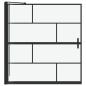 Preview: Bad-Duschschirm Schwarz und Transparent 116 x 68 x 128 cm