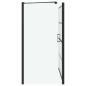 Preview: Bad-Duschschirm Schwarz und Transparent 116 x 68 x 128 cm