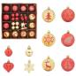 Preview: Weihnachtskugel-Set 40 Stk. Gold und Rot Ø 6 cm Kunststoff LEDs