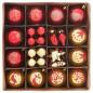 Preview: Weihnachtskugel-Set 40 Stk. Gold und Rot Ø 6 cm Kunststoff LEDs