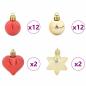 Preview: Weihnachtskugel-Set 40 Stk. Gold und Rot Ø 6 cm Kunststoff LEDs