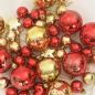 Preview: Weihnachtskugel-Set 40 Stk. Gold und Rot Ø 6 cm Kunststoff LEDs